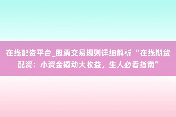 在线配资平台_股票交易规则详细解析 “在线期货配资：小资金撬动大收益，生人必看指南”