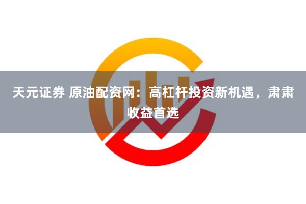 天元证券 原油配资网：高杠杆投资新机遇，肃肃收益首选
